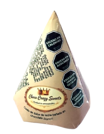 Conito individual bañado en chocolate blanco caja x 12 u