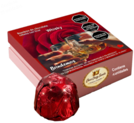 Caja de bombones de licor al Whisky x 4 u