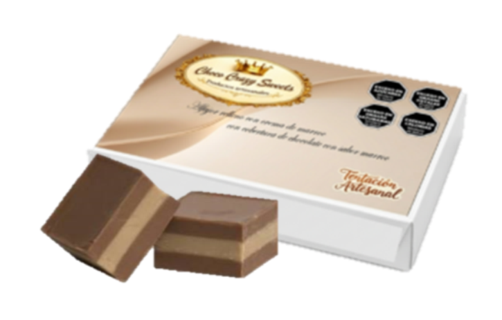 Caja x 6  Alfajores  bañados en chocolate marroc con leche rellenos con crema de marroc