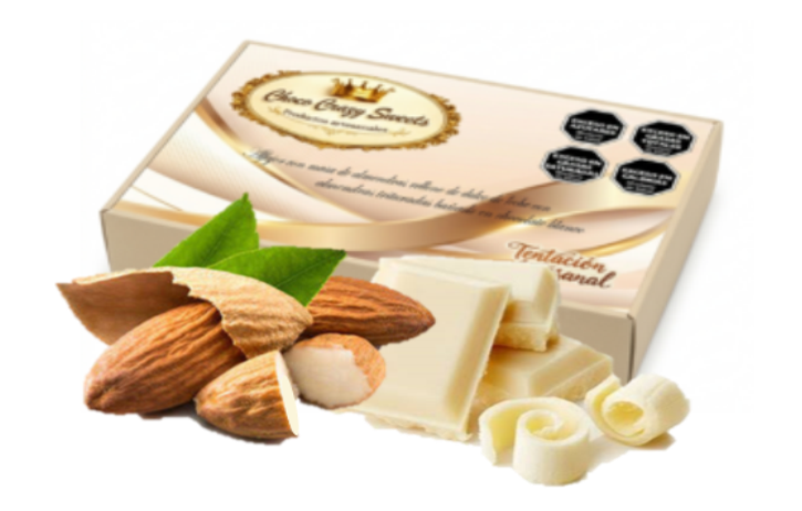 Caja x 6 Alfajores de almendras bañados en chocolate blanco