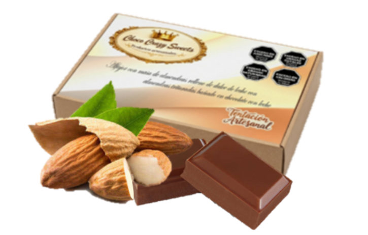 Caja x 6 Alfajores de Almendras bañados en chocolate con leche