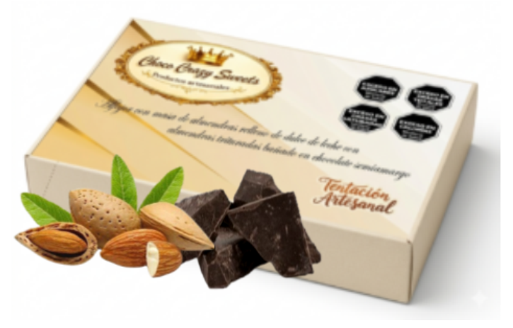 Caja x 6 Alfajores de Almendras bañados en chocolate semiamargo