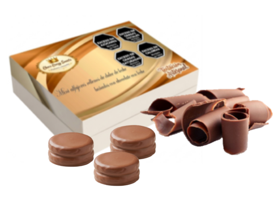 Caja x 12 Mini alfajores bañados en chocolate con leche