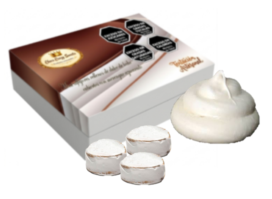 Caja x 12 Mini alfajores cubierto con glaseado de merengue azucarado