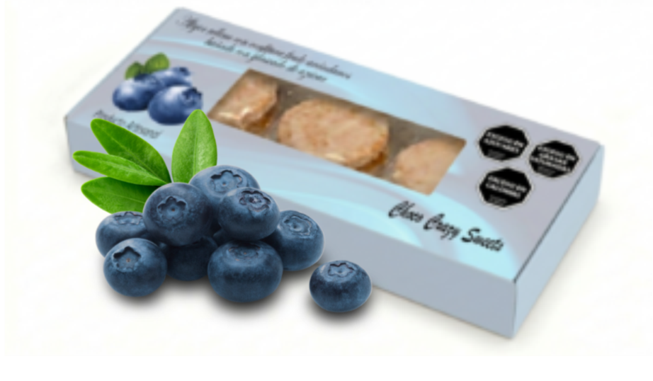 Caja Alfajores Frutales x 3u arándanos