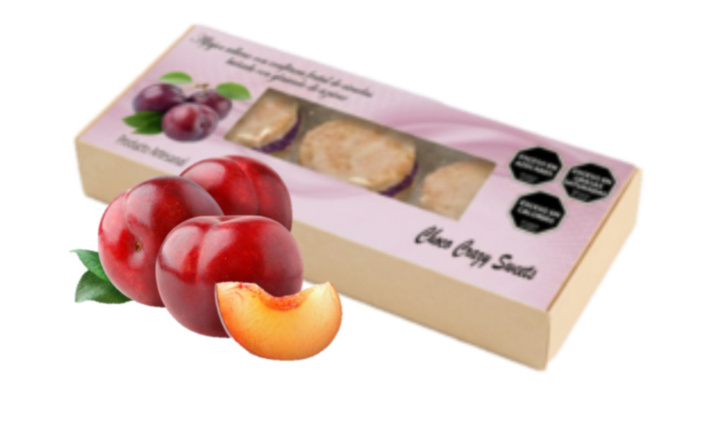 Caja Alfajores Frutales x 3u ciruelas