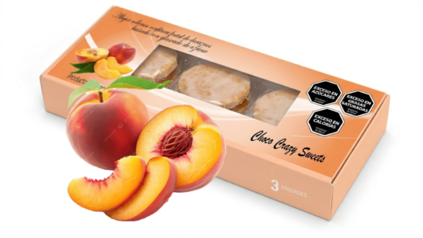 Caja Alfajores Frutales x 3u duraznos