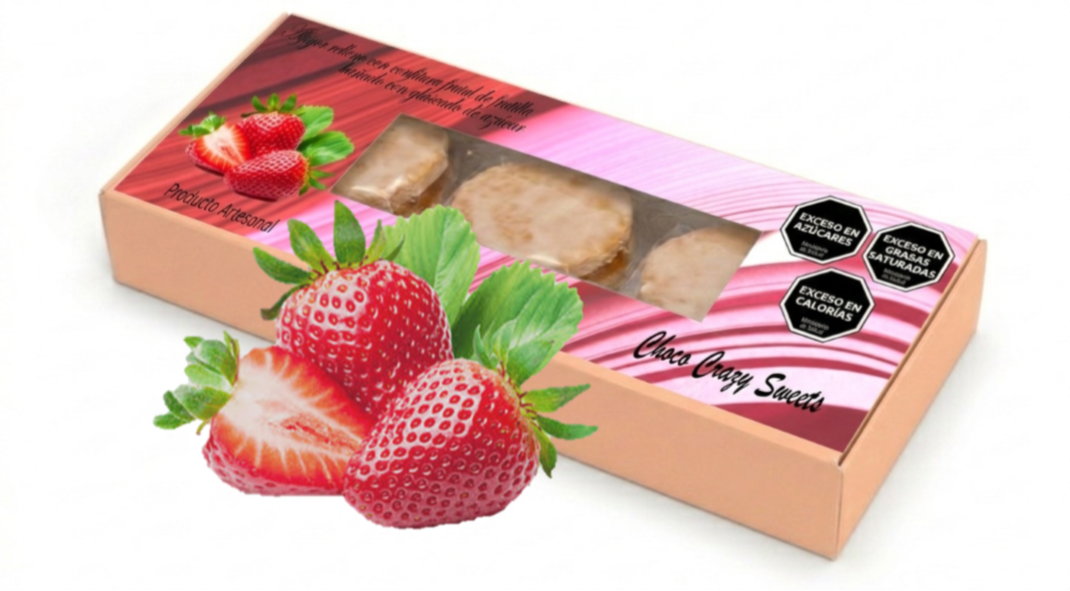Caja Alfajores Frutales x 3u frutillas