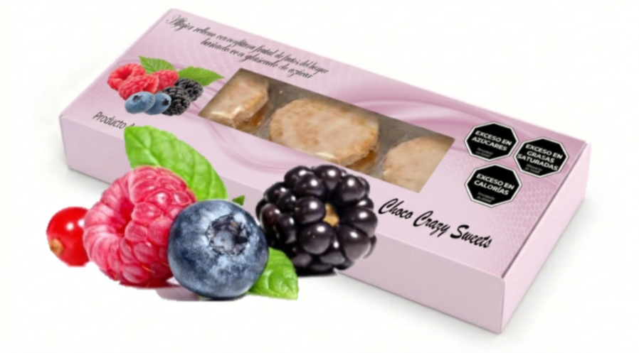 Caja Alfajores Frutales x 3u Frutos del bosque