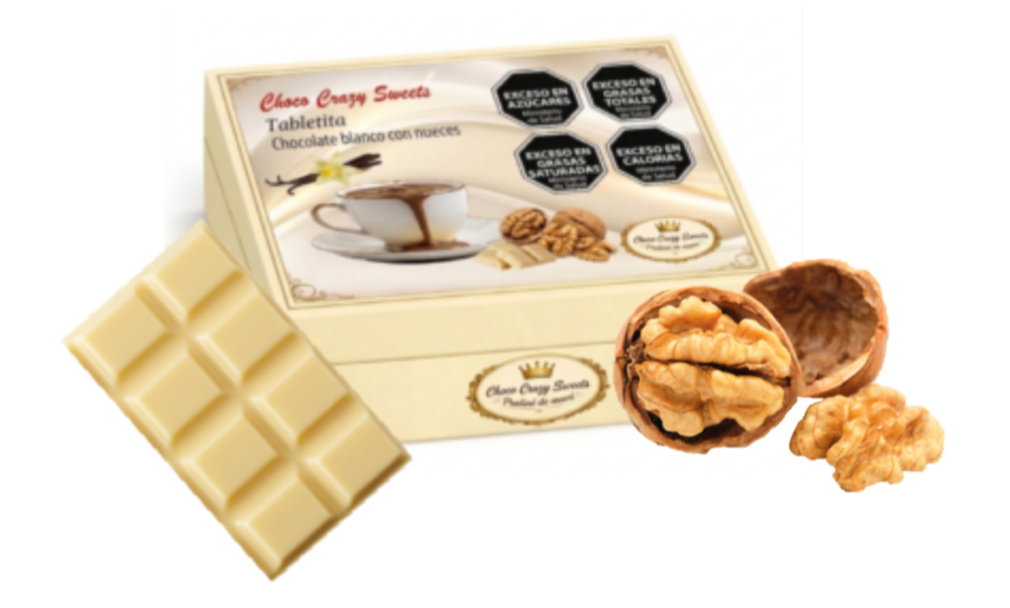 Caja x 18 Tabletitas de chocolate blanco con nuez