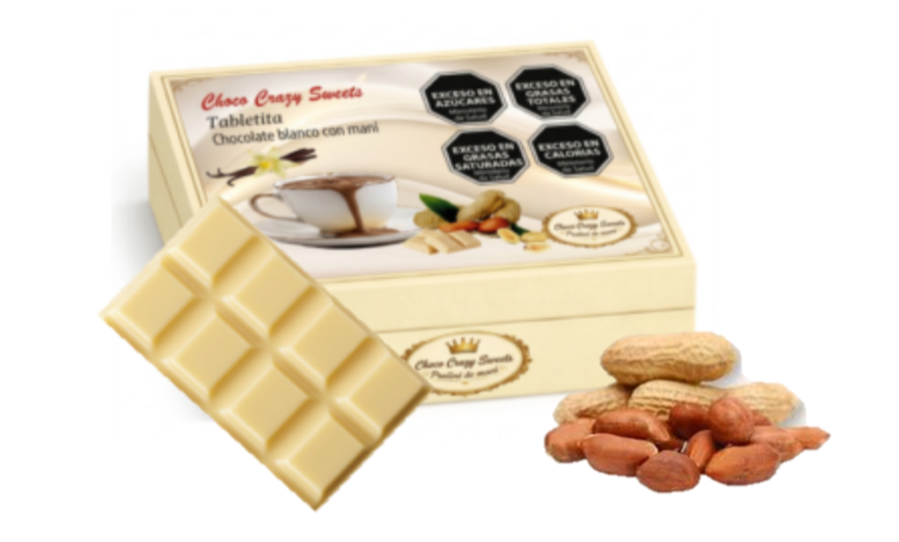 Caja x 18 Tabletitas de chocolate blanco con maní