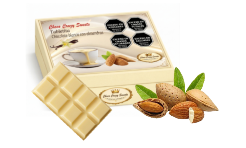 Caja x 18 Tabletitas de chocolate blanco con almendras