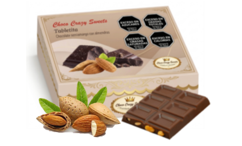 Caja x 18 Tabletitas de chocolate semiamargo con almendras