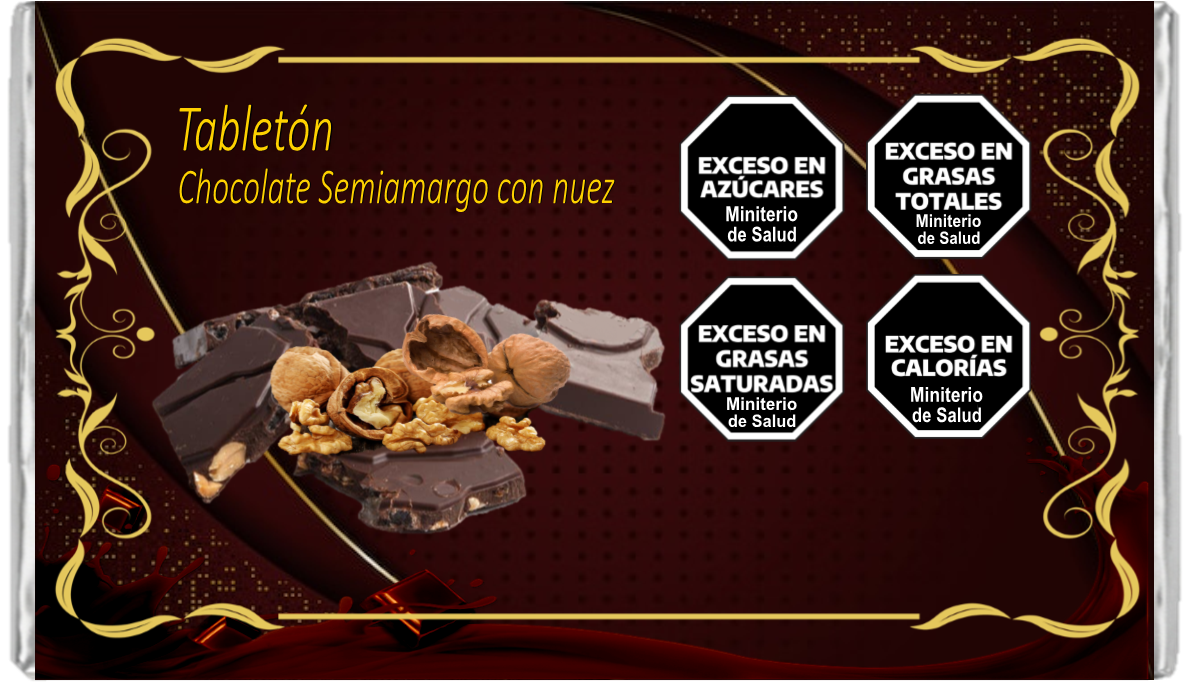 Tabletón de Chocolate semiamargo con nuez