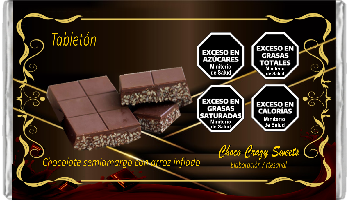Tabletón de Chocolate semiamargo con arroz inflado