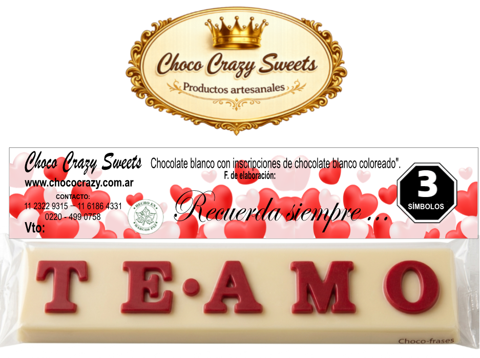 Chocofrases "Te Amo" blanco