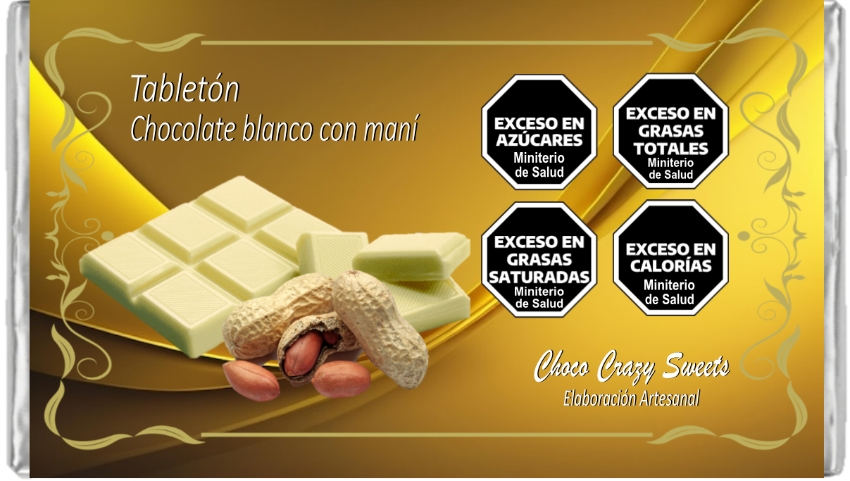 Tabletón blanco con maníes