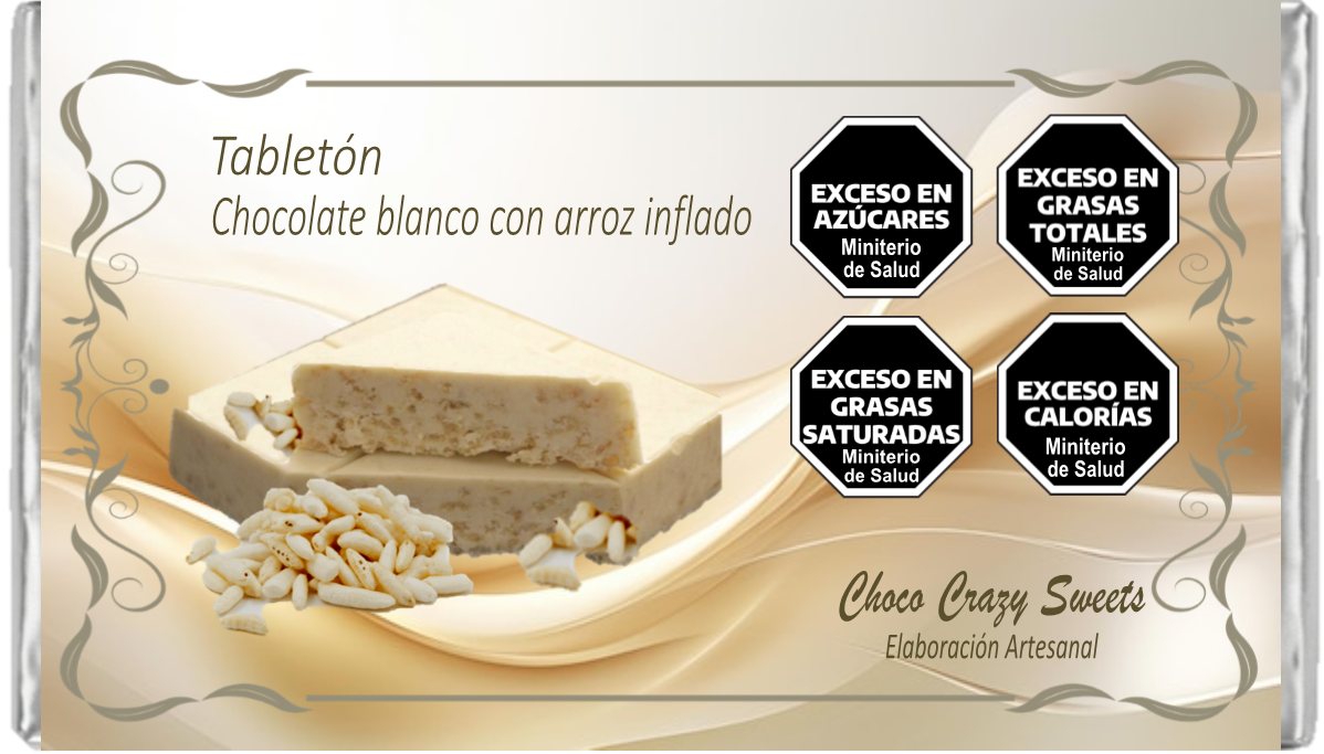Tabletón blanco con arroz inflado