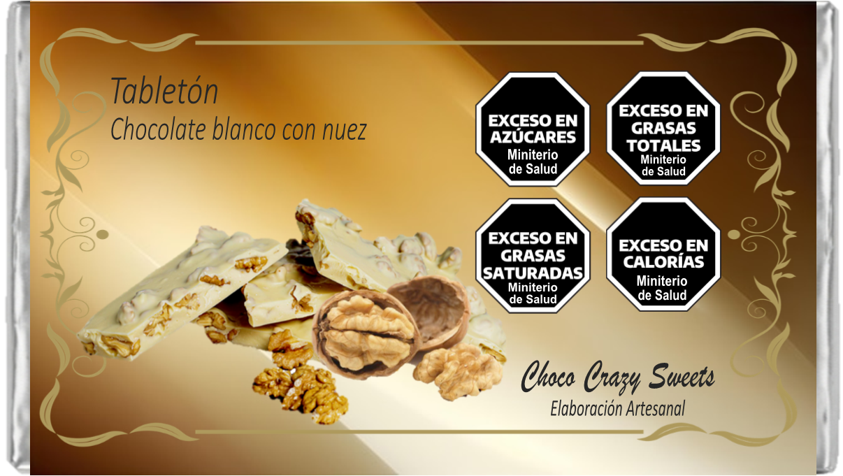 Tabletón blanco con nueces