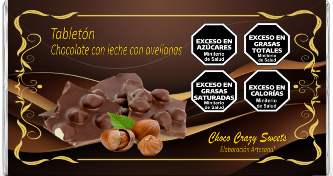 Tabletón con leche con avellanas
