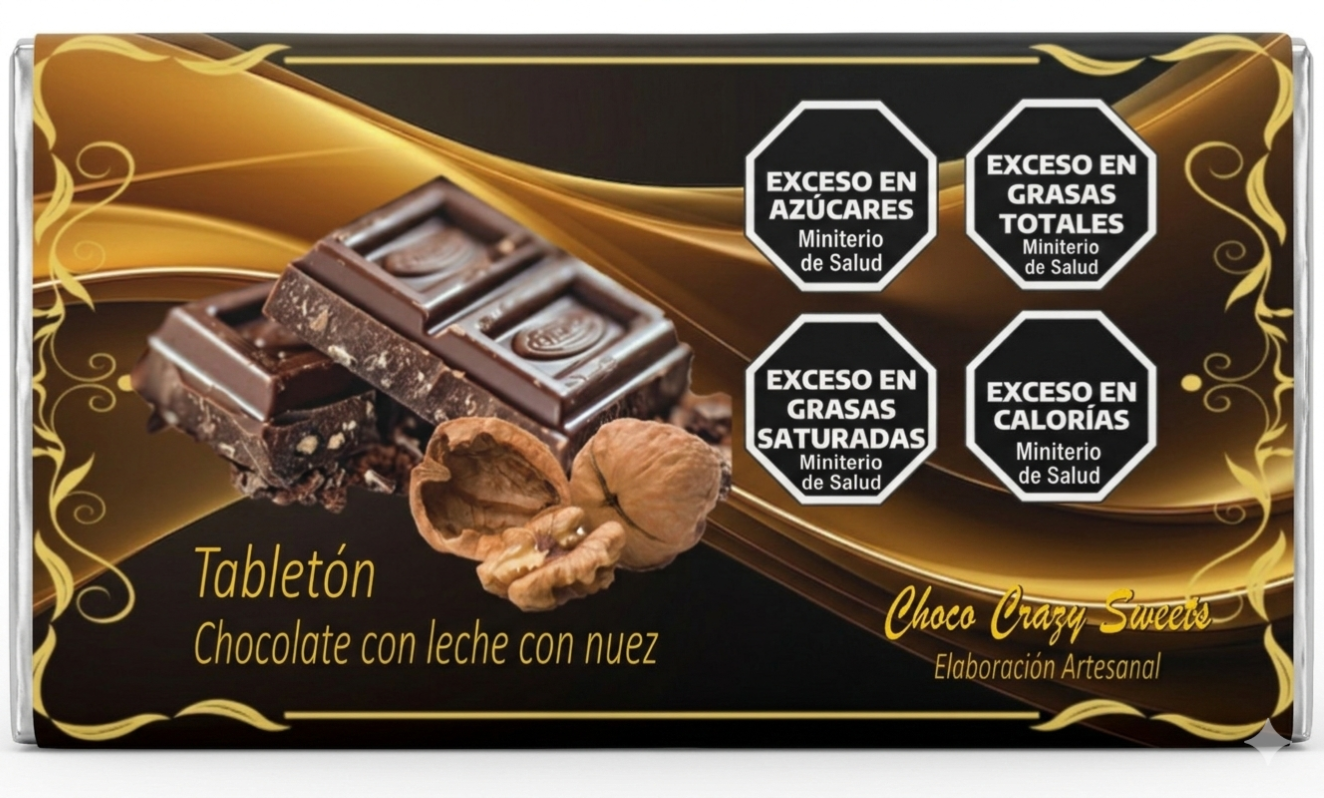 Tabletón con leche con nueces