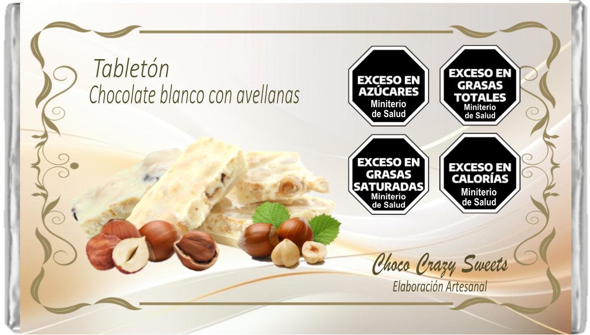 Tabletón blanco con avellanas